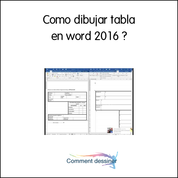 Como dibujar tabla en word 2016